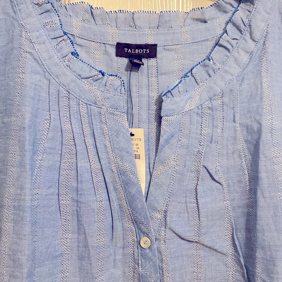 Talbots chambray sleeveless blouse NEW - Picture 2 of 5